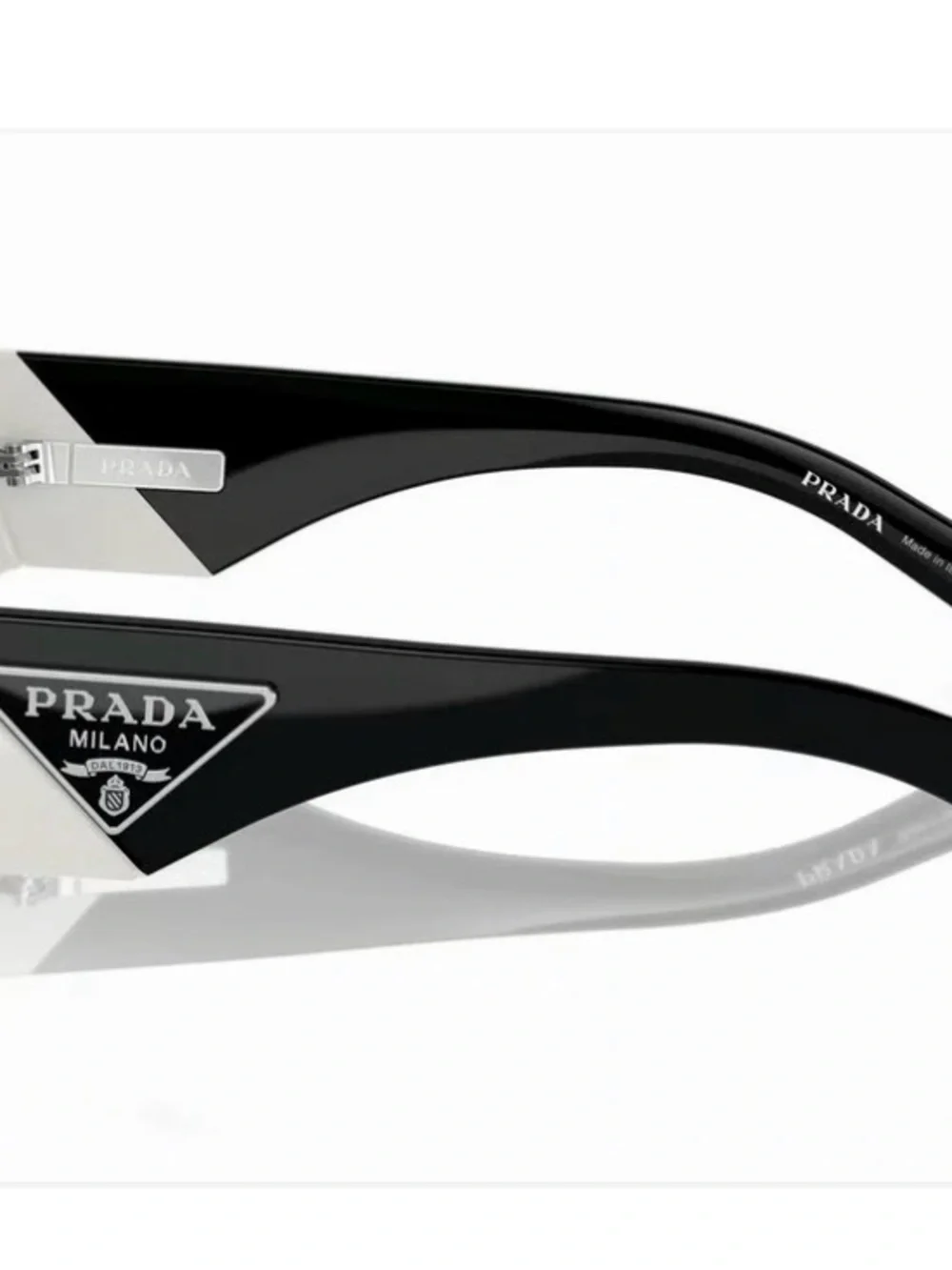 Prada White Frame Black Lens Sunglasses for Women